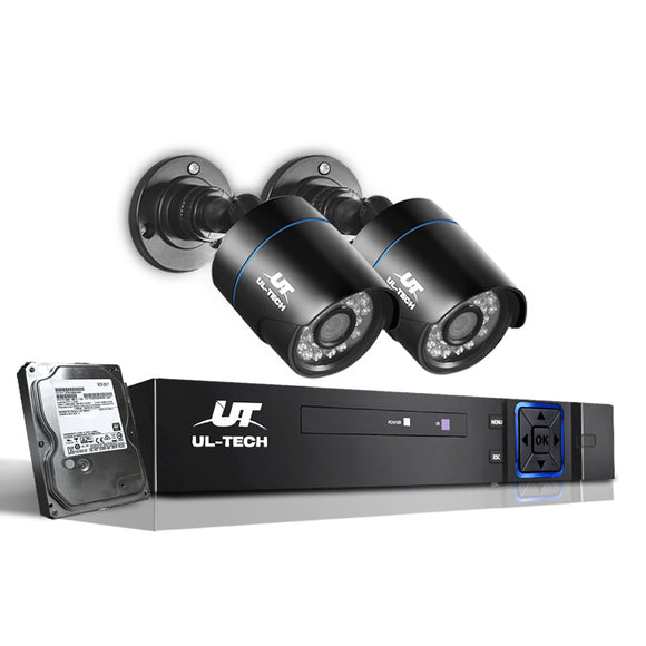 NNEDSZ -CCTV Security System 2TB 4CH DVR 1080P 2 Camera Sets