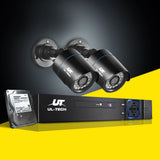 NNEDSZ -CCTV Security System 2TB 4CH DVR 1080P 2 Camera Sets