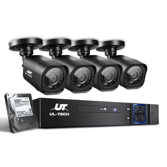 NNEDSZ -CCTV Security System 2TB 4CH DVR 1080P 4 Camera Sets