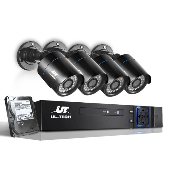 NNEDSZ -CCTV Security System 2TB 8CH DVR 1080P 4 Camera Sets