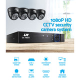 NNEDSZ -CCTV Camera Security System Home 8CH DVR 1080P IP Day Night 4 Dome Cameras Kit