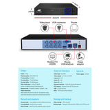 NNEDSZ -CCTV Camera Security System Home 8CH DVR 1080P IP Day Night 4 Dome Cameras Kit