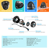 NNEDSZ -CCTV Camera Security System Home 8CH DVR 1080P IP Day Night 4 Dome Cameras Kit