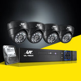 NNEDSZ -CCTV Camera Security System Home 8CH DVR 1080P 4 Dome cameras with 1TB Hard Drive