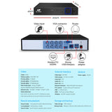 NNEDSZ -8CH 5 IN 1 DVR CCTV Security System Video Recorder /w 8 Cameras 1080P HDMI Black