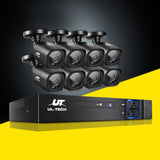 NNEDSZ -8CH 5 IN 1 DVR CCTV Security System Video Recorder /w 8 Cameras 1080P HDMI Black
