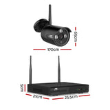 NNEDSZ - CCTV Wireless Security Camera System 4CH Home Outdoor WIFI 2 Bullet Cameras Kit 1TB