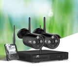 NNEDSZ - CCTV Wireless Security Camera System 4CH Home Outdoor WIFI 2 Bullet Cameras Kit 1TB