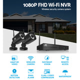 NNEDSZ -1080P 4CH NVR Wireless 4 Security Cameras Set