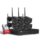 NNEDSZ -CCTV Wireless Security Camera System 8CH Home Outdoor WIFI 6 Square Cameras Kit 1TB