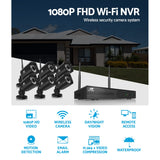 NNEDSZ -CCTV Wireless Security Camera System 8CH Home Outdoor WIFI 6 Square Cameras Kit 1TB