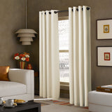 NNEDPE 2x 100% Blockout Curtains Panels 3 Layers Eyelet Beige 140x230cm
