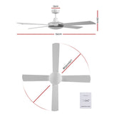 NNEDSZ 52 inch 1300mm Ceiling Fan 4 Wooden Blades with Remote Reversible Fans White