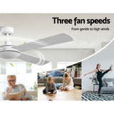 NNEDSZ 52 inch 1300mm Ceiling Fan 4 Wooden Blades with Remote Reversible Fans White