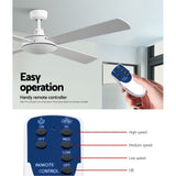 NNEDSZ 52 inch 1300mm Ceiling Fan 4 Wooden Blades with Remote Reversible Fans White