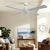 NNEDSZ 52 inch 1300mm Ceiling Fan 4 Wooden Blades with Remote Reversible Fans White