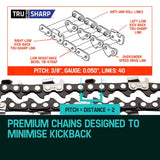 NNEMB 10 Premium 3/8 Pitch Commercial Chainsaw Chain Replacement