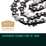 NNEMB 2 x 12 Chainsaw Chain 12in Bar Spare Part Replacement Suits Pole Saws
