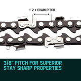 NNEMB 2 x 12 Chainsaw Chain 12in Bar Spare Part Replacement Suits Pole Saws