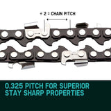 NNEMB 2 X 20CHAINSAW CHAIN 20in Bar Replacement Suits 62cc 66cc Saws