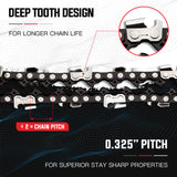 NNEMB 22 Premium 0.325 Pitch Commercial Chainsaw Chain Replacement