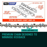 NNEMB 24 Tru-Sharp Low Kick Back Replacement Chainsaw Chain