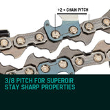 NNEMB 24 Tru-Sharp Low Kick Back Replacement Chainsaw Chain