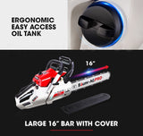 NNEMB 38CC Petrol Commercial Chainsaw 16 Bar E-Start 3.2HP Pruning Chain Saw