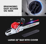 NNEMB Commercial Petrol Chainsaw E-Start 22 Bar Chain Saw Tree Pruning Top Handle