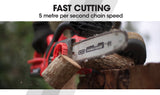 NNEMB 20V 10 Bar Cordless Chainsaw Lithium-Ion Electric Pruner Oregon Garden