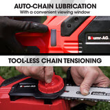 NNEMB 20V 12 Bar Cordless Chainsaw 4Ah Battery Electric Powered Oregon Lithium