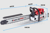 NNEMB Petrol Commercial Chainsaw 24 Bar E-Start Chain Saw Top Handle Pruning