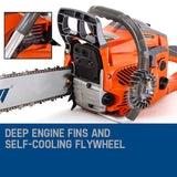 NNEMB Petrol Commercial Chainsaw 22 Bar E-Start Tree Pruning Chain Saw Top Handle