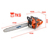 NNEMB Petrol Commercial Chainsaw 22 Bar E-Start Tree Pruning Chain Saw Top Handle