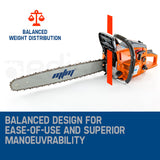 NNEMB Petrol Commercial Chainsaw 22 Bar Chain Saw E-Start Tree Pruning Top Handle