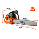 NNEMB Petrol Commercial Chainsaw 22 Bar Chain Saw E-Start Tree Pruning Top Handle
