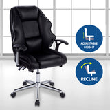 NNEDPE Faux Leather High Back Modern Reclining Executive Office Chair Black