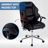 NNEDPE Faux Leather High Back Modern Reclining Executive Office Chair Black