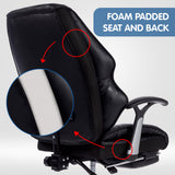 NNEDPE Faux Leather High Back Modern Reclining Executive Office Chair Black