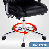 NNEDPE Faux Leather High Back Modern Reclining Executive Office Chair Black