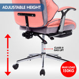 NNEDPE Faux Leather High Back Modern Reclining Executive Office Chair Pink