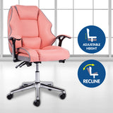 NNEDPE Faux Leather High Back Modern Reclining Executive Office Chair Pink