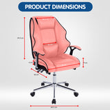 NNEDPE Faux Leather High Back Modern Reclining Executive Office Chair Pink