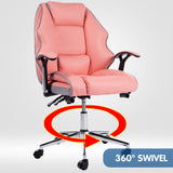 NNEDPE Faux Leather High Back Modern Reclining Executive Office Chair Pink
