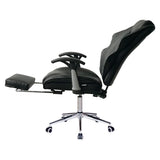 NNEDPE Faux Leather High Back Reclining Executive Office Chair w/ Stool Black