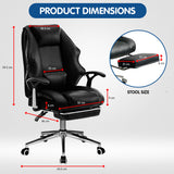 NNEDPE Faux Leather High Back Reclining Executive Office Chair w/ Stool Black