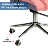 NNEDPE Faux Leather High Back Reclining Executive Office Chair w/ Stool Pink