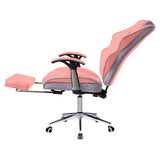NNEDPE Faux Leather High Back Reclining Executive Office Chair w/ Stool Pink