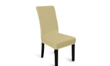NNEDPE 4pcs Stretch Elastic Dining Room Washable Chair Cover Champagne