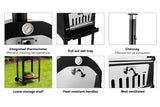 NNEKG Cookmaster 3 in 1 Outdoor Charcoal Smoker Grill Pizza Oven